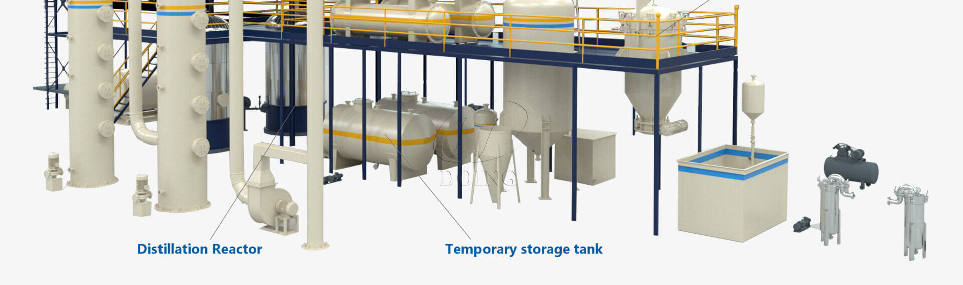 Tire oil refining equipment