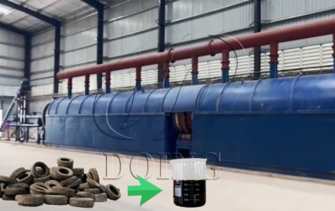 50TPD Waste rubber tyre recycling pyrolysis machine installed in India