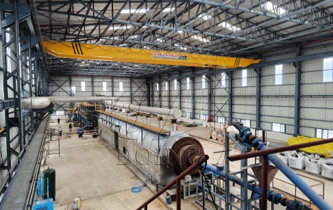 India 50 ton fully automatic continuous rubber pyrolysis system installed