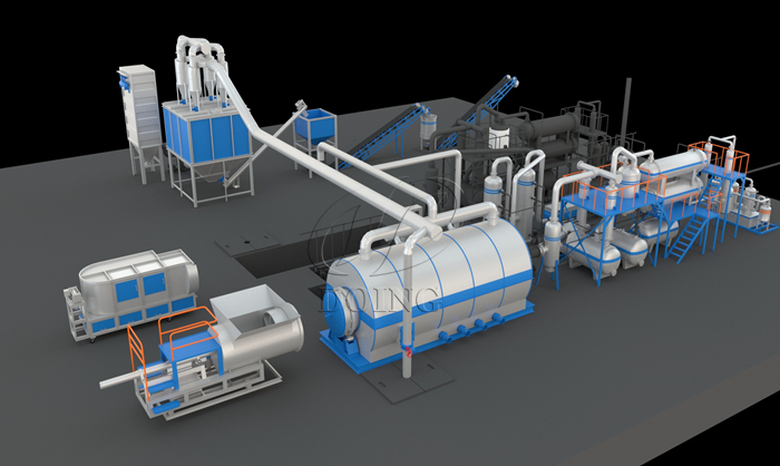 Waste tire refining equipment