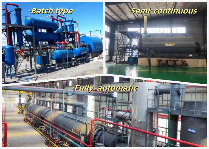 Three types of DOING tire plastic pyrolysis machine for sale