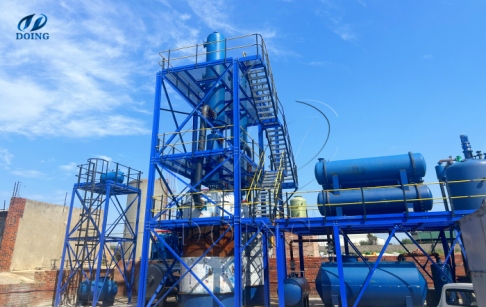 15TPD waste tire recycling to diesel pyrolysis distillation plant installed in South Africa