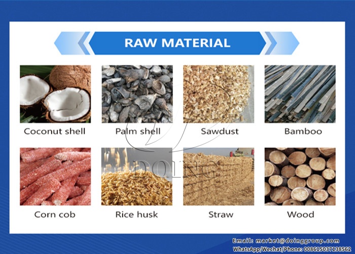 Continuous carbonization machine raw materials