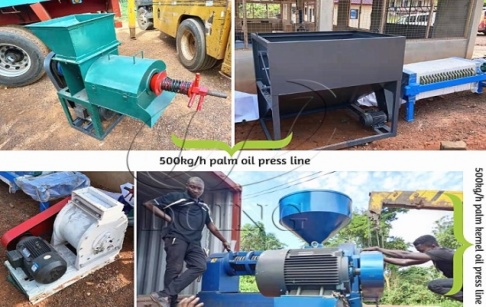 500kg/h palm oil and palm kernel oil extraction machines project in Ghana