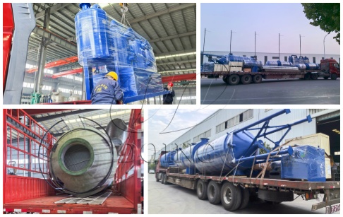 DY-C-50TPD continuous tire oil pyrolysis machine delivered to India!