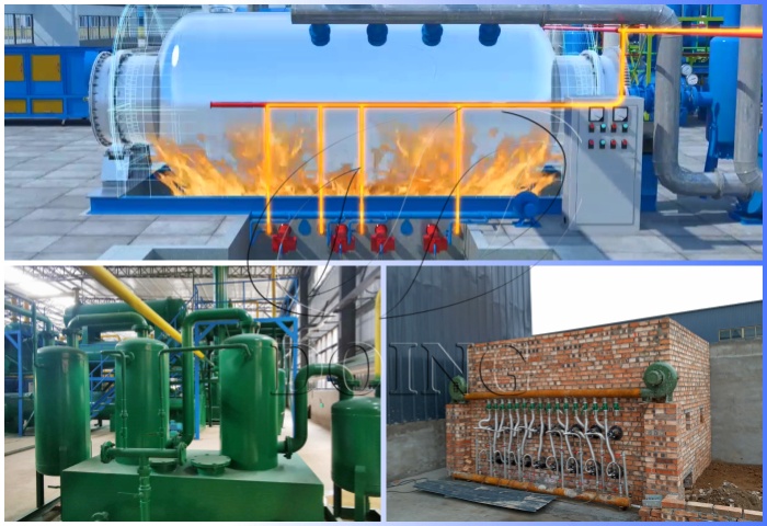DOING tire pyrolysis plant syngas recovery and recycling setup DOING tire pyrolysis plant