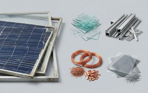 What materials are recovered from PV panel recycling?