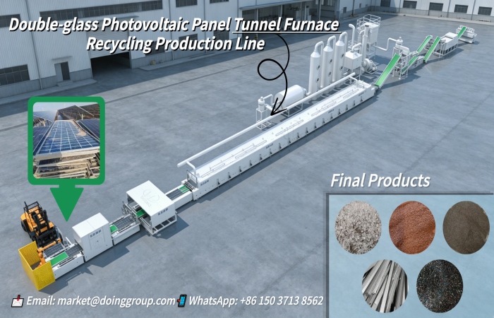 Photovoltaic panel tunnel furnace recycling production line